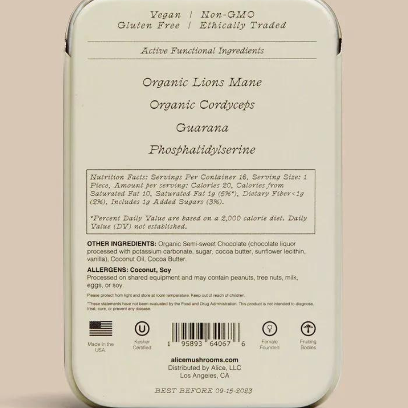 Alice Mushroom Chocolates Focus & Energy