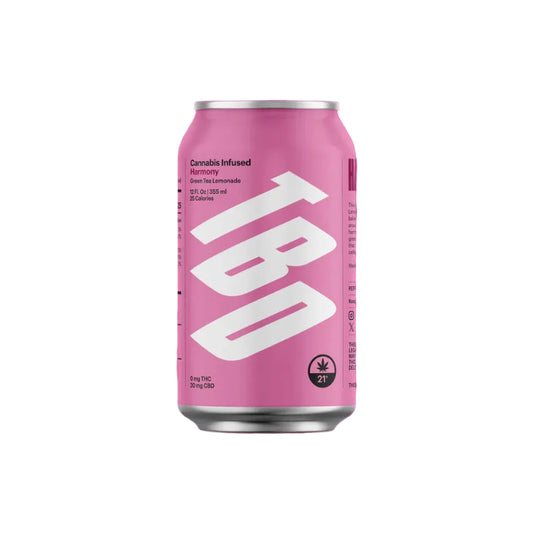 Pink can with 'TBD' branding on a pink background