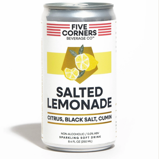 A 6.4 fl oz can of Five Corners Beverage Co.