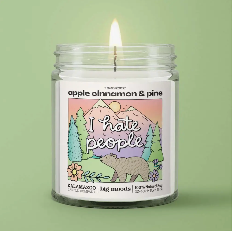 "I Hate People" Candle – Funny Gift for Introverts and Nature Lovers