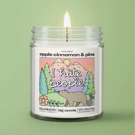 "I Hate People" Candle – Funny Gift for Introverts and Nature Lovers