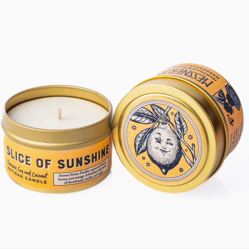 Messner Bee Farm "Slice of Sunshine" Candle – 4 oz. Beeswax, Soy & Coconut