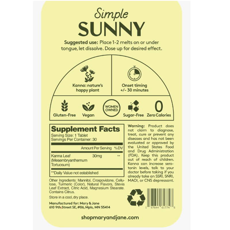 Mary and Jane Simple Sunny Kanna Melts