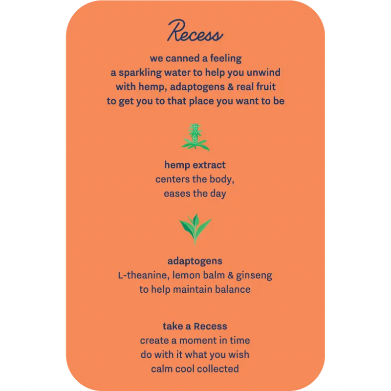 Recess Hemp Infused- Blood Orange sparkling water